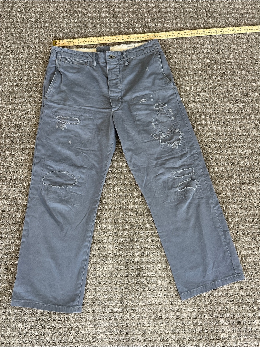 Ralph Lauren Double RL Distressed Blue/Gray Chinos